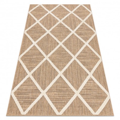 SPARK 0708A covor bej / cremă - leasă, caro, sisal, structural, 120x170 cm foto