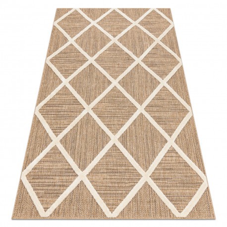 SPARK 0708A covor bej / cremă - leasă, caro, sisal, structural, 120x170 cm