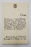 INVITATIE, CARTE DE VIZITA SI MENIUL DINEULUI DIN PARTEA AMBASADEI COLUMBIEI , PENTRU MINISTRUL DE EXTERNE AL R.S.R. , STEFAN ANDREI , 1985