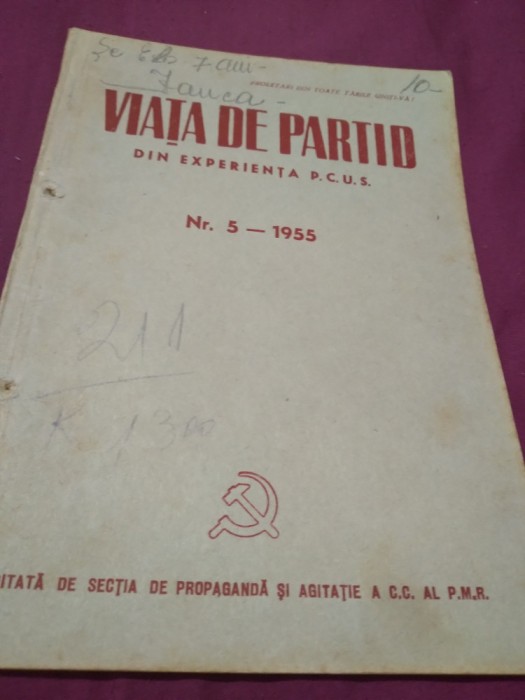 VIATA DE PARTID NR.5/1955 DIN EXPERIENTA P.C.U.S.
