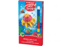 Plastilina ArtBerry cu Aloe Vera,6 culori + cutit modelaj