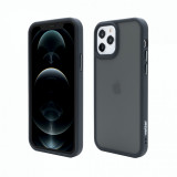 Husa de protectie Vetter pentru iPhone 12 Pro Max, Clip-On Hybrid, Shockproof Soft Edge and Rigid Matte Back Cover, Black