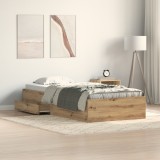 Cadru de pat vidaXL Artisan Stejar 90x200 cm Lemn prelucrat