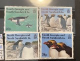 PC478 - Georgia de Sud &amp; Sandwich 1993 Fauna Antarctica/ Pinguini, serie MNH, 4v