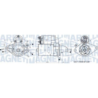 Electromotor Citroen C1 (Pm Pn) 06.05-09.14; Peugeot 107 (Pm Pn) 06.05-05.14; Toyota Aygo ( B1) 02.05-05.14, Aygo ( B4) 05.14-, MAGNETI MARELLI foto