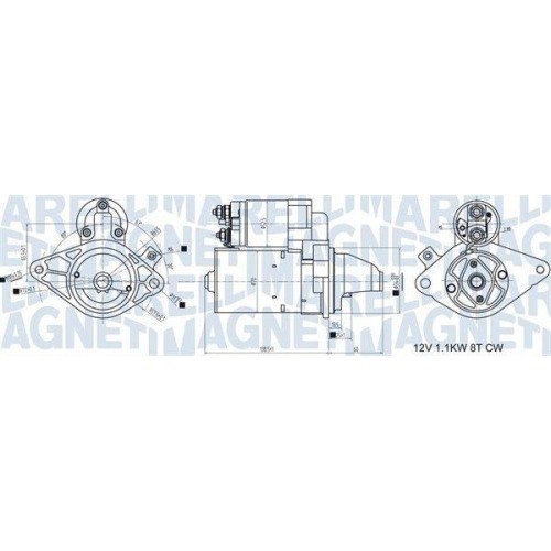 Electromotor Citroen C1 (Pm Pn) 06.05-09.14; Peugeot 107 (Pm Pn) 06.05-05.14; Toyota Aygo ( B1) 02.05-05.14, Aygo ( B4) 05.14-, MAGNETI MARELLI