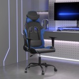 vidaXL Scaun de gaming de masaj, negru și albastru, piele ecologică 345399