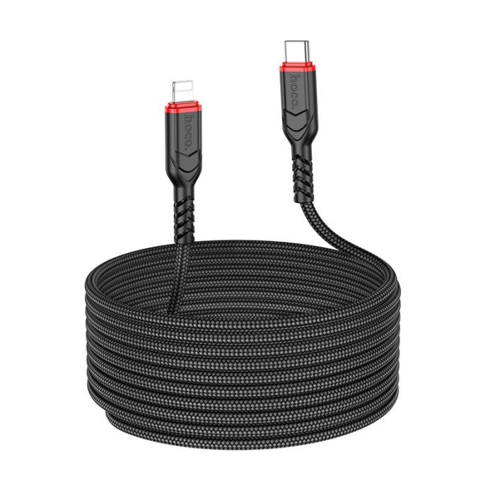 Cablu Hoco X59, USB Type-C la Lightning, Incarcare Rapida 27W, 3m, Negru