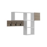 Raft de perete cu design modern Wenia , Stil Sonoma-Alb, Material Lemn, Dimensiuni 99.5x15x61cm.
