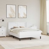 vidaXL Cadru de pat cu benzi LED Alb 160 x 200 cm Piele artificială 42027986