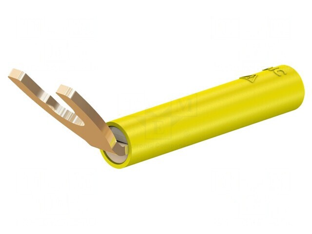 Mufă Furcă Banană 4mm 20A Galbenă