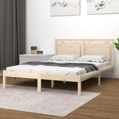 vidaXL Cadru de pat Small Double 4FT, 120x190 cm, lemn masiv foto