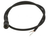 Cablu DC 5,5/2,1 Negru 2m, WEST POL