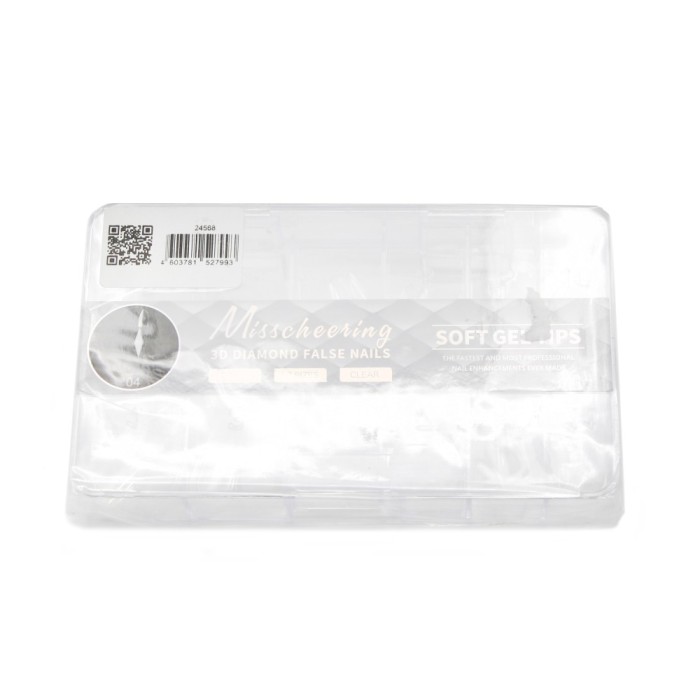 Tipsuri de gel &bdquo;3D diamonds&rdquo;, balerină medie, 04, 120 buc, 12 dimensiuni