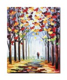 Cumpara ieftin Tablou pictat manual dormitor, living, Impreuna pentru totdeauna, 50x40cm ulei pe panza in cutit efect 3D, gata de agatat pe perete