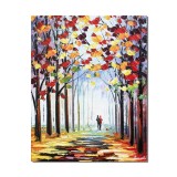 Tablou pictat manual dormitor, living, Impreuna pentru totdeauna, 50x40cm ulei pe panza in cutit efect 3D, gata de agatat pe perete