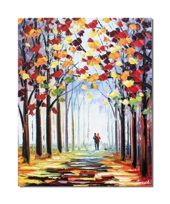 Tablou pictat manual dormitor, living, Impreuna pentru totdeauna, 50x40cm ulei pe panza in cutit efect 3D, gata de agatat pe perete foto