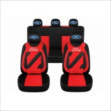 Set Huse Scaune Universale Nero Rosu Personalizate cu Ford