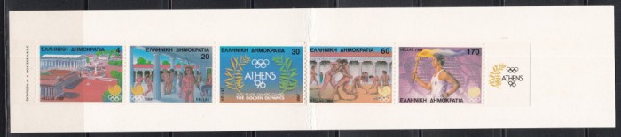 Grecia 1988 - Jocurile Olimpice, MC, Carnet, Dantelate doar vertical (vezi poze), Cota 32 EURO, MNH