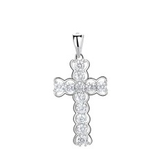Pandantiv argint 925, JW1276, model cruce, placat cu rodiu