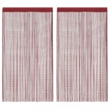 vidaXL Draperii cu franjuri, 2 buc., 100 x 250 cm, roșu burgund