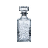 Sticla pentru lichior cu forma patrata si model in relief, 950 ml, transparenta, ATU-086180