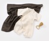 Salopeta petrecuta din muselina, BabyCosy, 100% bumbac organic, Ecru (Marime: 9-12 luni)