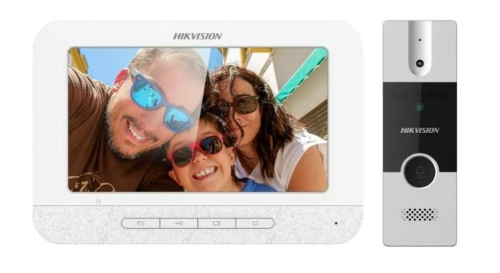 Set videointerfon color Hikvision DS-KIS202T; montaj pe 4fire; setulesteformat