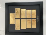Tablou colecție bancnote Ucraina 999.9 Pure Gold &ndash; ediție rară cu 9 bancnote placate cu aur 24K