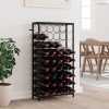 Suport Sticle Vin vidaXL, 45 Sticle, Fier Forjat Negru 54x18x100cm, Raft Depozitare Vinuri, Bar, Crama