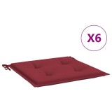 Cumpara ieftin Perne scaune gradina 6 buc. rosu vin 50x50x3 cm tesatura Oxford