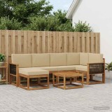 Cumpara ieftin Set de canapele de exterior 7 buc. 6-Locuri Natural si Bej