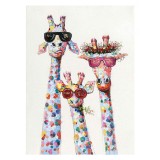 Set de creatie cu diamante, 30 x 40 cm, model girafe, panza, rasina, multicolor