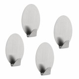 Cumpara ieftin Set 4 cuiere autoadezive argintii 3 cm din metal, carlige adezive