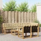 vidaXL Set canapele exterior 9 piese perne lemn acacia rezistent Alb Bej 3389631