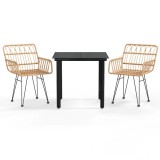 Cumpara ieftin Set mobilier de gradina, 3 piese, poliratan