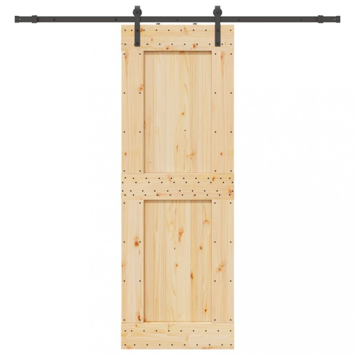 Ușă glisantă cu set de feronerie 80x210 cm, lemn masiv de pin