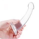 Strap On Realistic Dildo Fara Suport Strapon Clear Transparent 19.5cm, One size, Roz