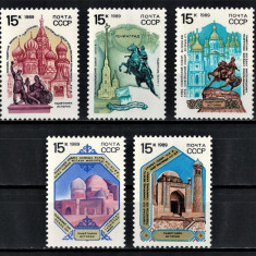 RUSIA 1989 - Arhitectura, Monumente istorice/ serie completa MNH