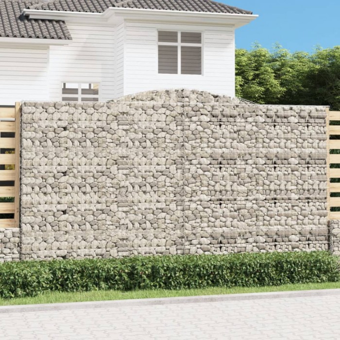 vidaXL Coșuri gabion arcuite, 7 buc, 400x30x220/240cm, fier galvanizat 3146949