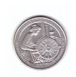 Moneda SUA 25 centi/quarter dollar 2019 D Massachusetts Lowell, stare foarte bun, America de Nord, Cupru-Nichel