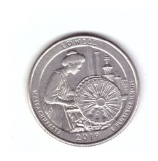 Moneda SUA 25 centi/quarter dollar 2019 D Massachusetts Lowell, stare foarte bun