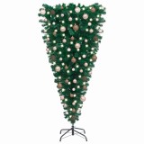 Brad Crăciun artificial pre-iluminat inversat, globuri, 150 cm