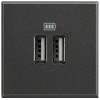 Priza USB tip A dubla 5V 3000mA Axolute Bticino 2M antracit HS4285C2