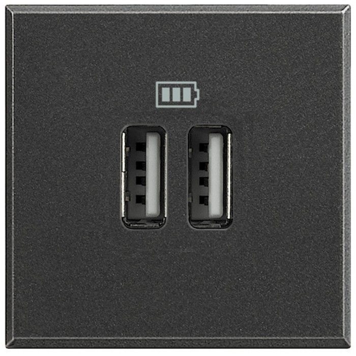 Priza USB tip A dubla 5V 3000mA Axolute Bticino 2M antracit HS4285C2