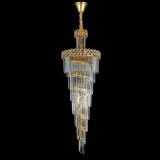 Candelabru Cristal WINDSOR Altiora, Diametru 60cm, Inaltime 1800cm, 26xE14, Auriu Lucios, Inaltime Reglabila, Design Elegant ModernLight Concept