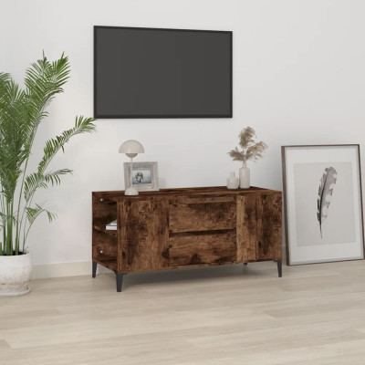 Comoda TV, stejar fumuriu, 102x44,5x50 cm, lemn prelucrat GartenMobel Dekor foto