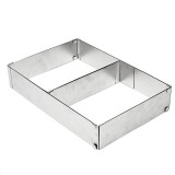 Inel pentru tort, Metal, Reglabil, Dreptunghiular, Gri