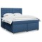vidaXL Pat box spring cu saltea, albastru, 180x200 cm, material textil 3292873