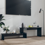 Comodă TV, negru extralucios, 180x30x43 cm, PAL, vidaXL